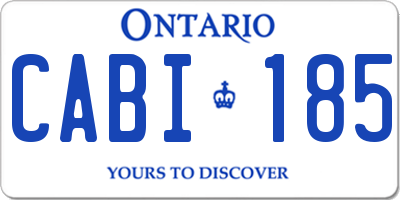 ON license plate CABI185