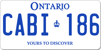 ON license plate CABI186