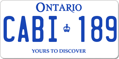 ON license plate CABI189