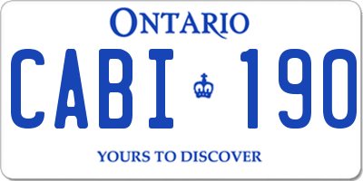 ON license plate CABI190