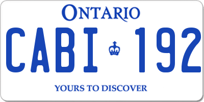 ON license plate CABI192