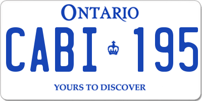 ON license plate CABI195