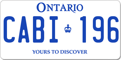 ON license plate CABI196