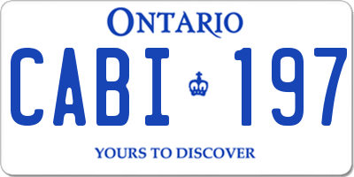 ON license plate CABI197