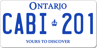 ON license plate CABI201