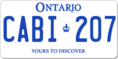 ON license plate CABI207