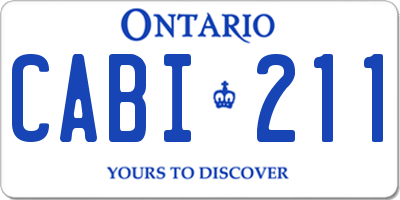 ON license plate CABI211