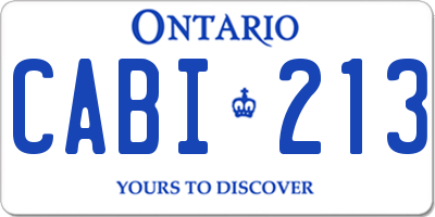 ON license plate CABI213