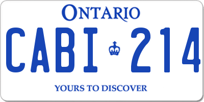 ON license plate CABI214