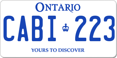 ON license plate CABI223