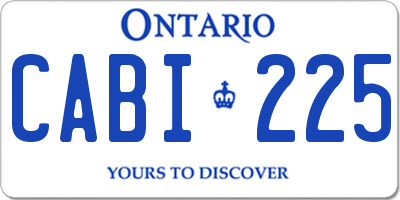 ON license plate CABI225