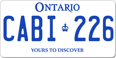 ON license plate CABI226