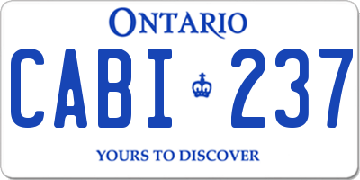 ON license plate CABI237