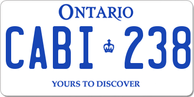 ON license plate CABI238