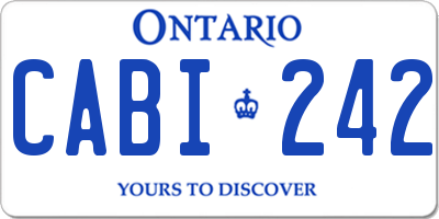 ON license plate CABI242