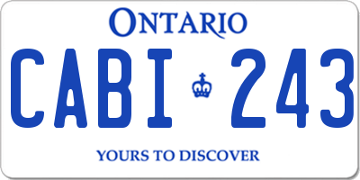 ON license plate CABI243