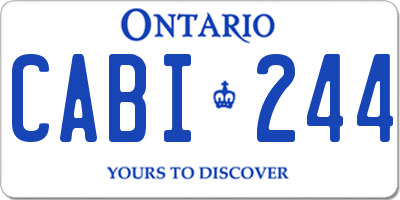 ON license plate CABI244