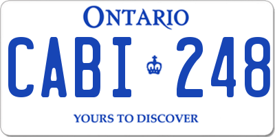 ON license plate CABI248