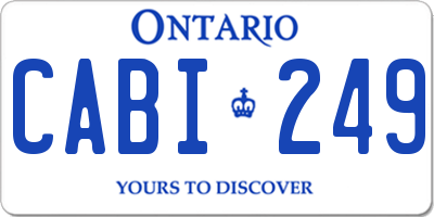 ON license plate CABI249