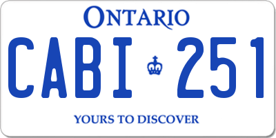 ON license plate CABI251