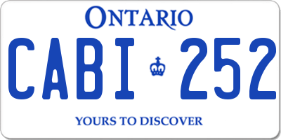 ON license plate CABI252