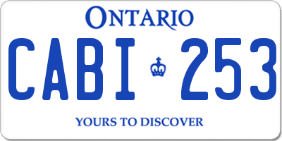 ON license plate CABI253