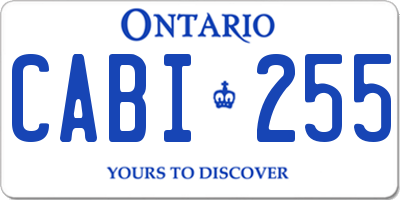 ON license plate CABI255