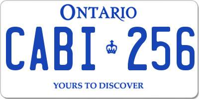 ON license plate CABI256