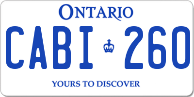 ON license plate CABI260