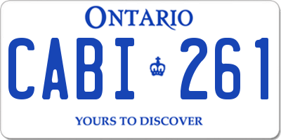 ON license plate CABI261