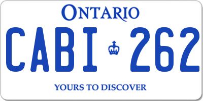 ON license plate CABI262