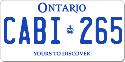 ON license plate CABI265