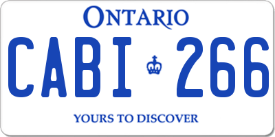 ON license plate CABI266