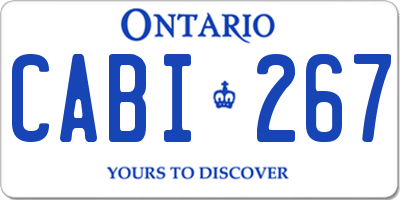 ON license plate CABI267