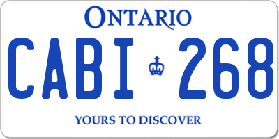 ON license plate CABI268