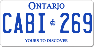 ON license plate CABI269