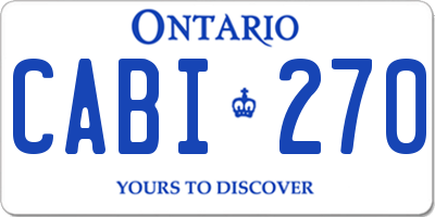 ON license plate CABI270