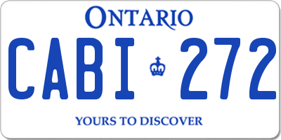 ON license plate CABI272