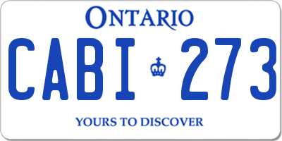 ON license plate CABI273