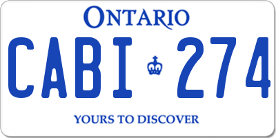 ON license plate CABI274