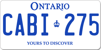 ON license plate CABI275