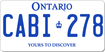 ON license plate CABI278