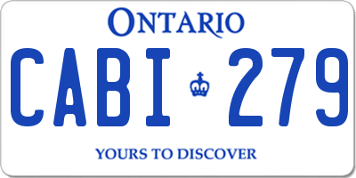 ON license plate CABI279