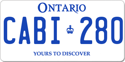 ON license plate CABI280