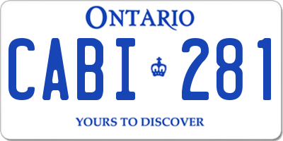 ON license plate CABI281