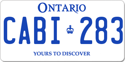 ON license plate CABI283