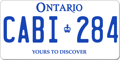 ON license plate CABI284