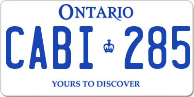 ON license plate CABI285