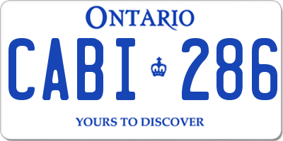 ON license plate CABI286