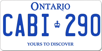 ON license plate CABI290